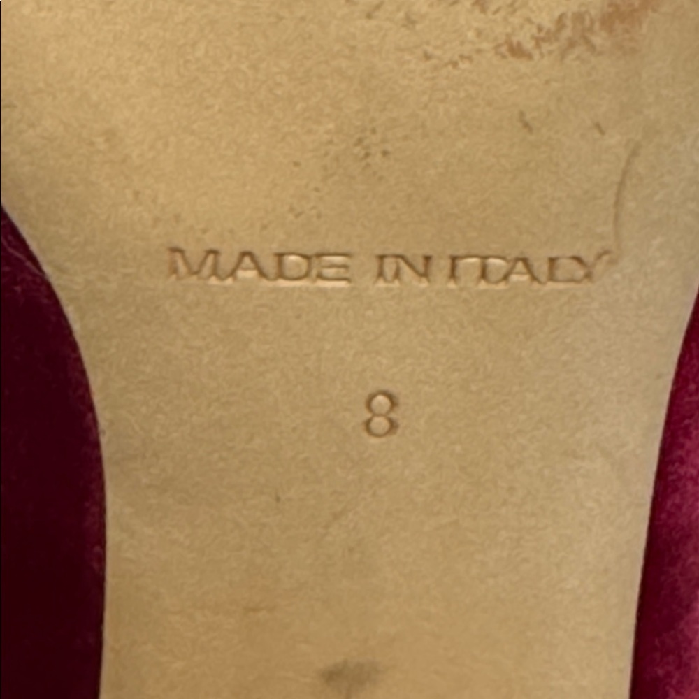 EVERLANE THE DAY RED VELVET SCRUNCH BACK BLOCK HEEL BALLET INSPIRED PUMPS - Picture 14 of 14